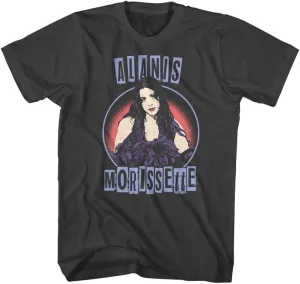 American Classics Alanis Morissette Music Sitting Threshold Circle Adult Black Short Sleeve T Shirt 90s Music Graphic Tees