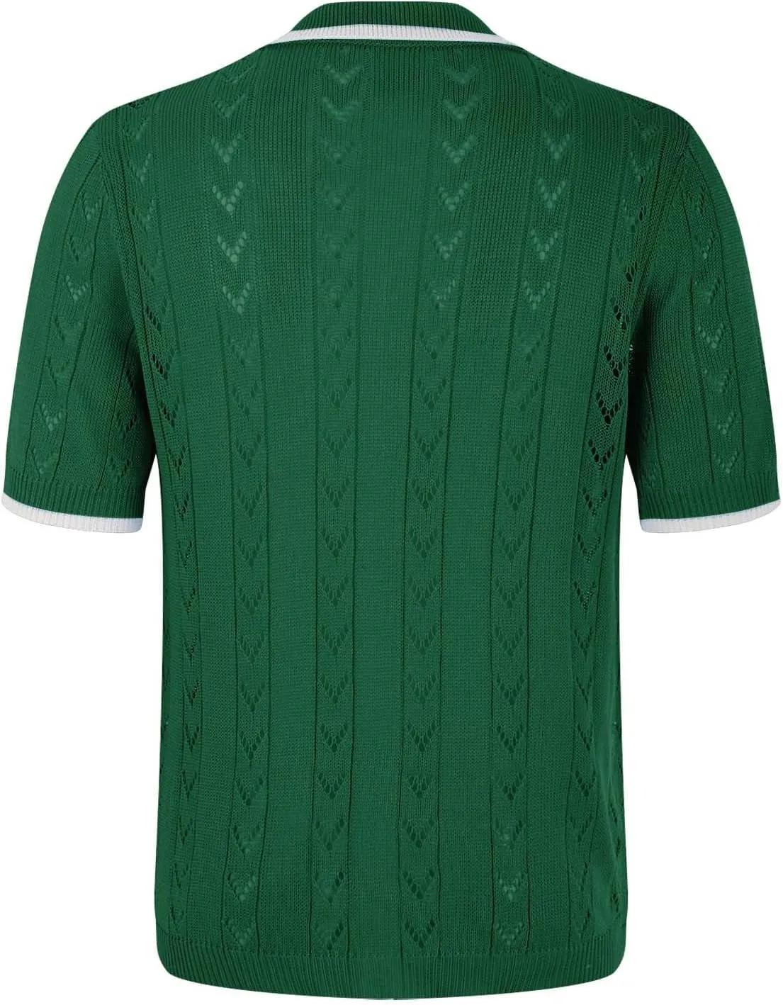 Casual Knit Shirts for Men Vintage Short Sleeve Button Down Vacation T-Shirts Summer Stretch Fit Textured Beach Tops