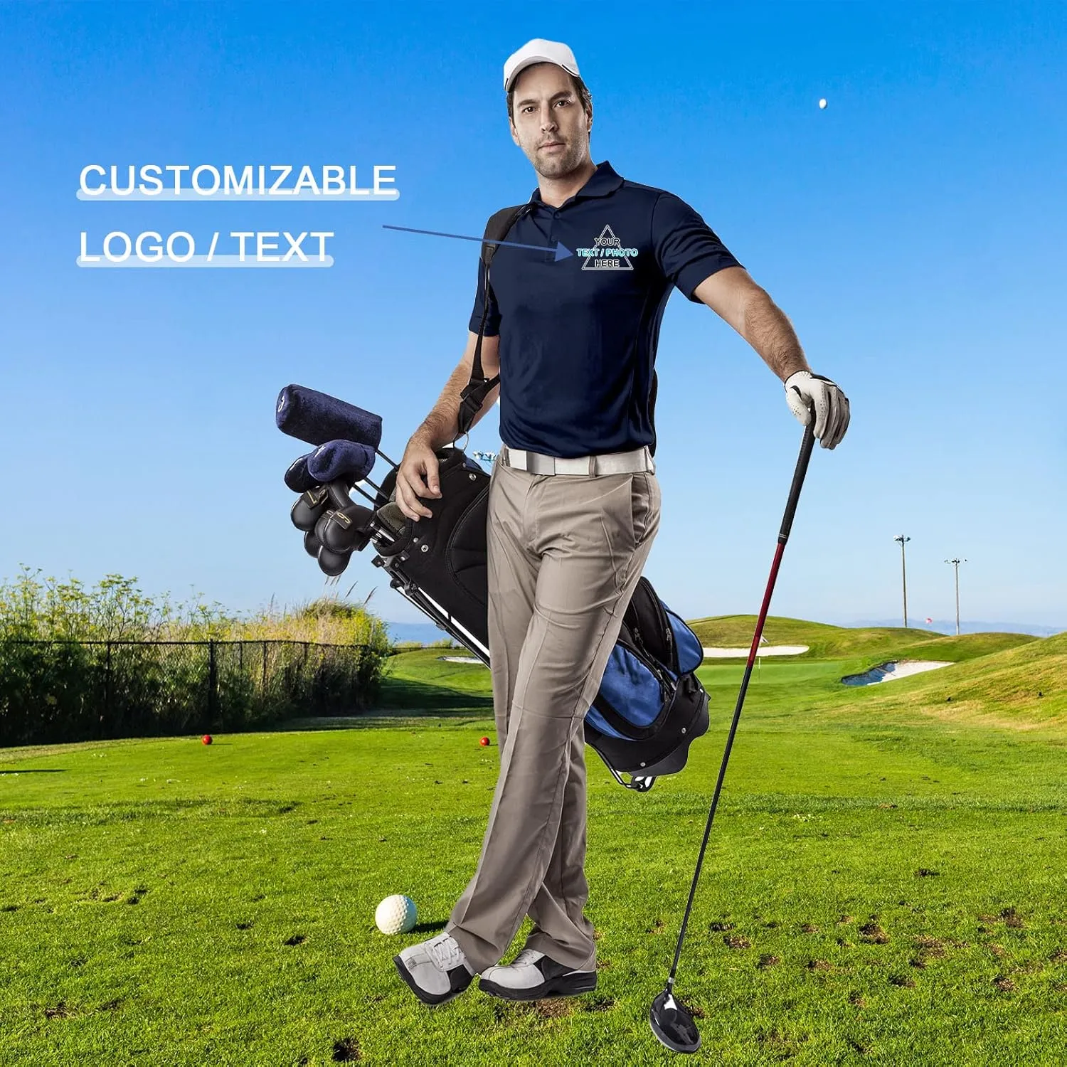 Custom Polo Shirt for Men Design Your Own Personalized Customized Golf T Shirts Tee Embroidered Text Photo Logo