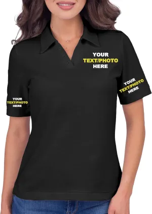 Custom Polo Shirt Women Design Your Own Personalized Customized Golf T Shirts Tee Embroidered Text Photo Logo