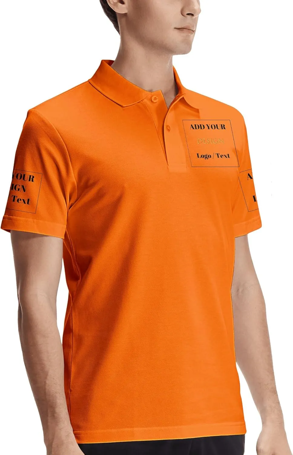 Custom Polo Shirts for Men Personalized Polo Shirt Slim Fit Design Your Own Logo & Text T-Shirts Print Golf Shirt