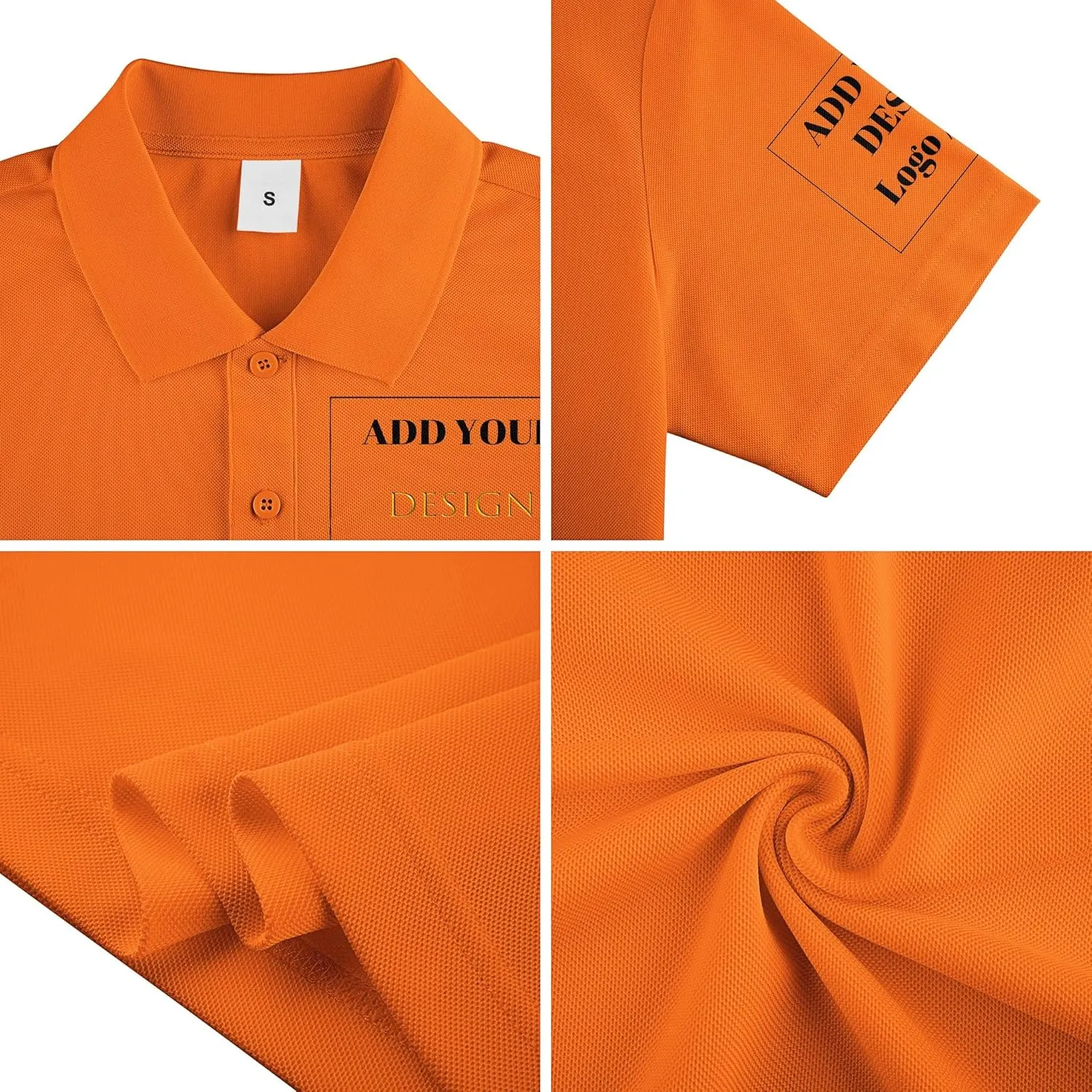 Custom Polo Shirts for Men Personalized Polo Shirt Slim Fit Design Your Own Logo & Text T-Shirts Print Golf Shirt