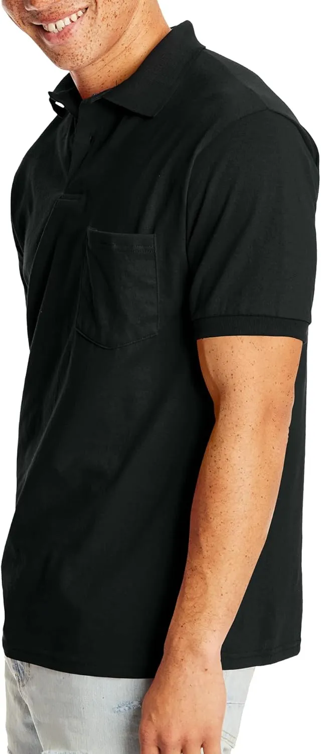 Hanes Men's Short-Sleeve Jersey Pocket Polo (Pack of 2)