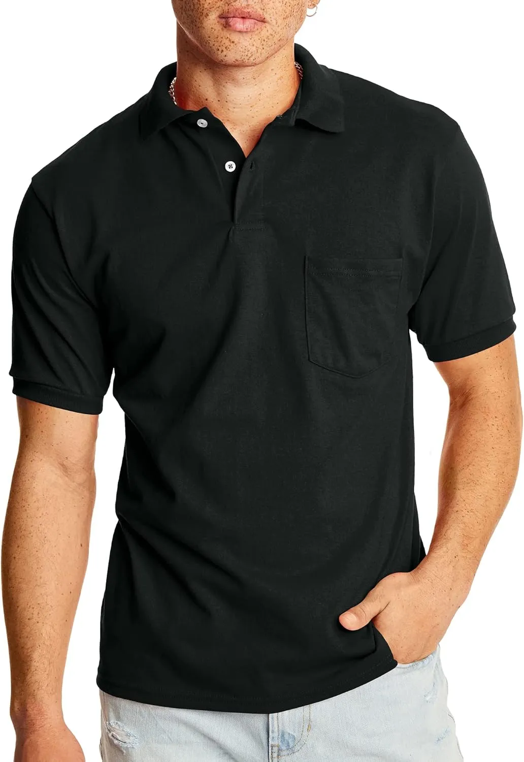 Hanes Men's Short-Sleeve Jersey Pocket Polo (Pack of 2)
