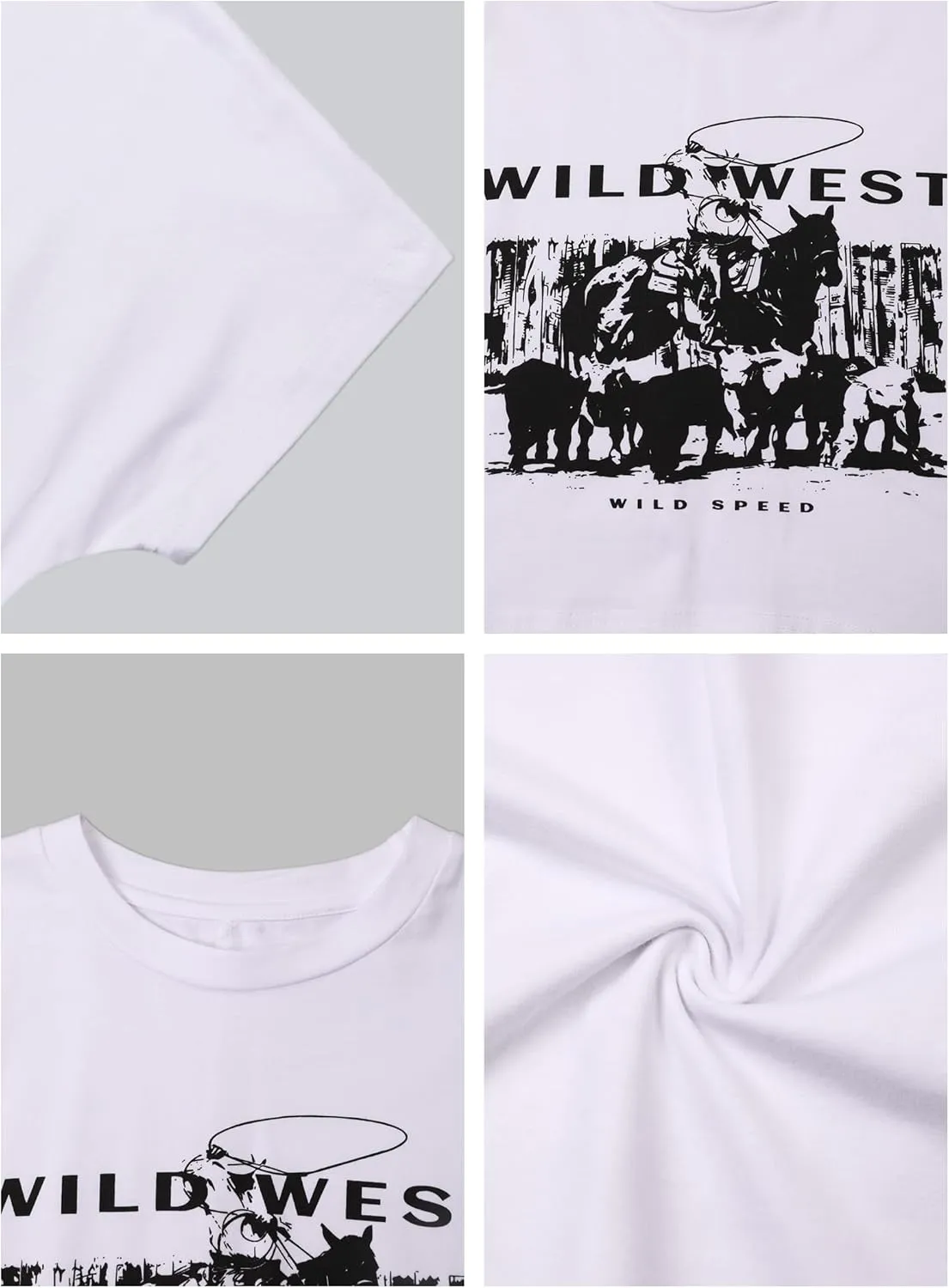 Hilinker Womens Oversized Graphic Tee Batwing Short Sleeve Crop Tops Summer Casual Loose T Shirts