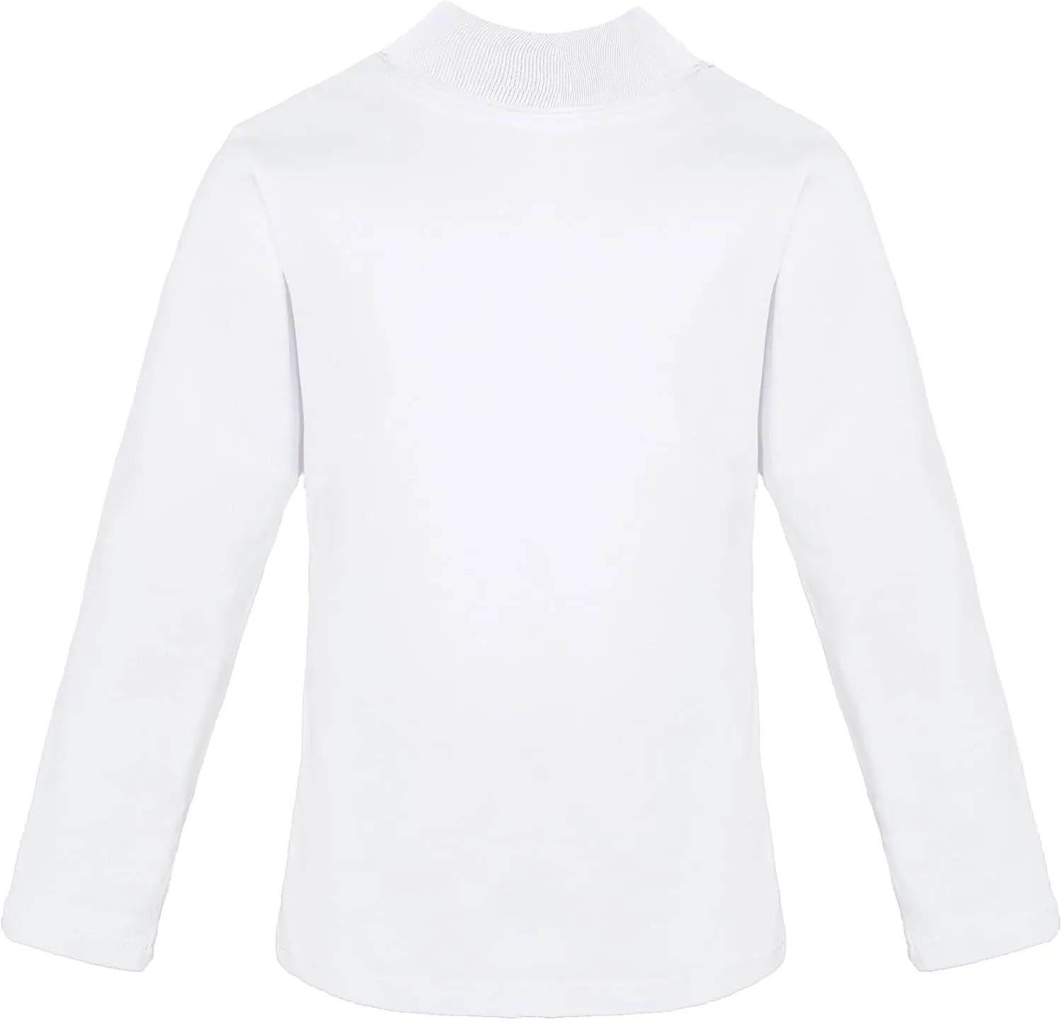 Lilax Girls' Basic Long Sleeve Mock Turtleneck Cotton T-Shirt