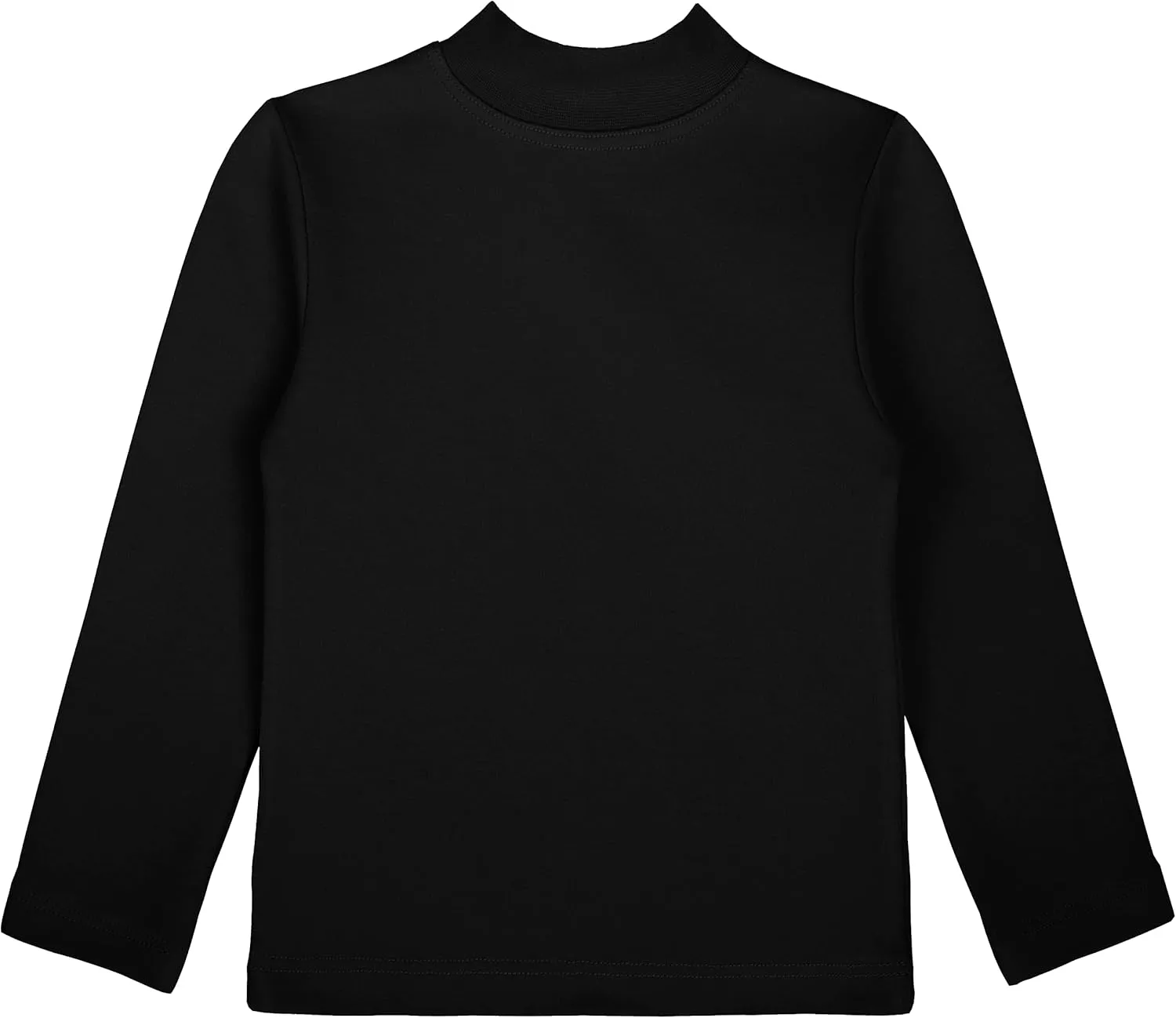 Lilax Girls' Basic Long Sleeve Mock Turtleneck Cotton T-Shirt