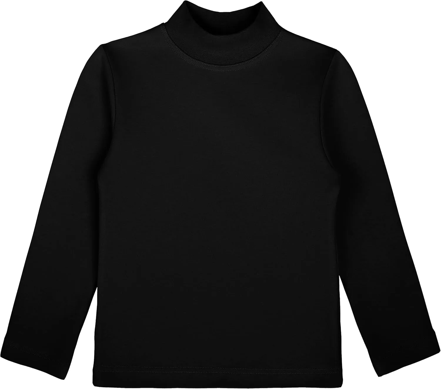 Lilax Girls' Basic Long Sleeve Mock Turtleneck Cotton T-Shirt