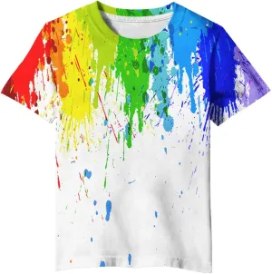 Linnhoy Kid Shirts 3D Graphic Printed Tees for Boys and Girls Novelty Fashion T-Shirts Unisex Casual Tops Size 6-16 Years