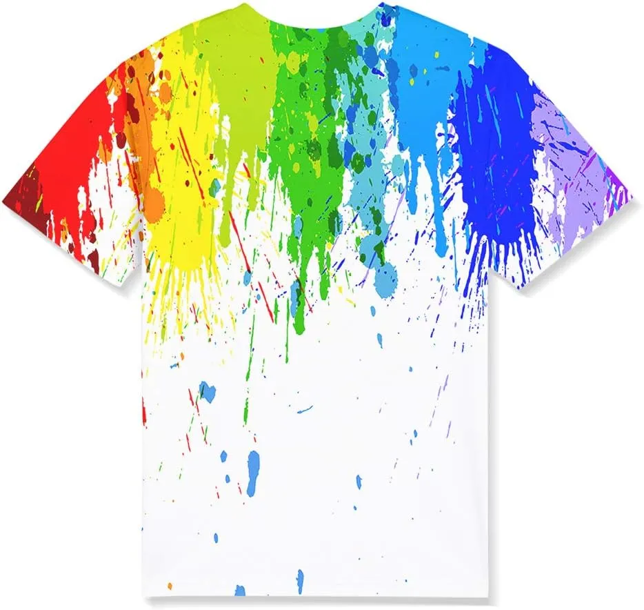 Linnhoy Kid Shirts 3D Graphic Printed Tees for Boys and Girls Novelty Fashion T-Shirts Unisex Casual Tops Size 6-16 Years