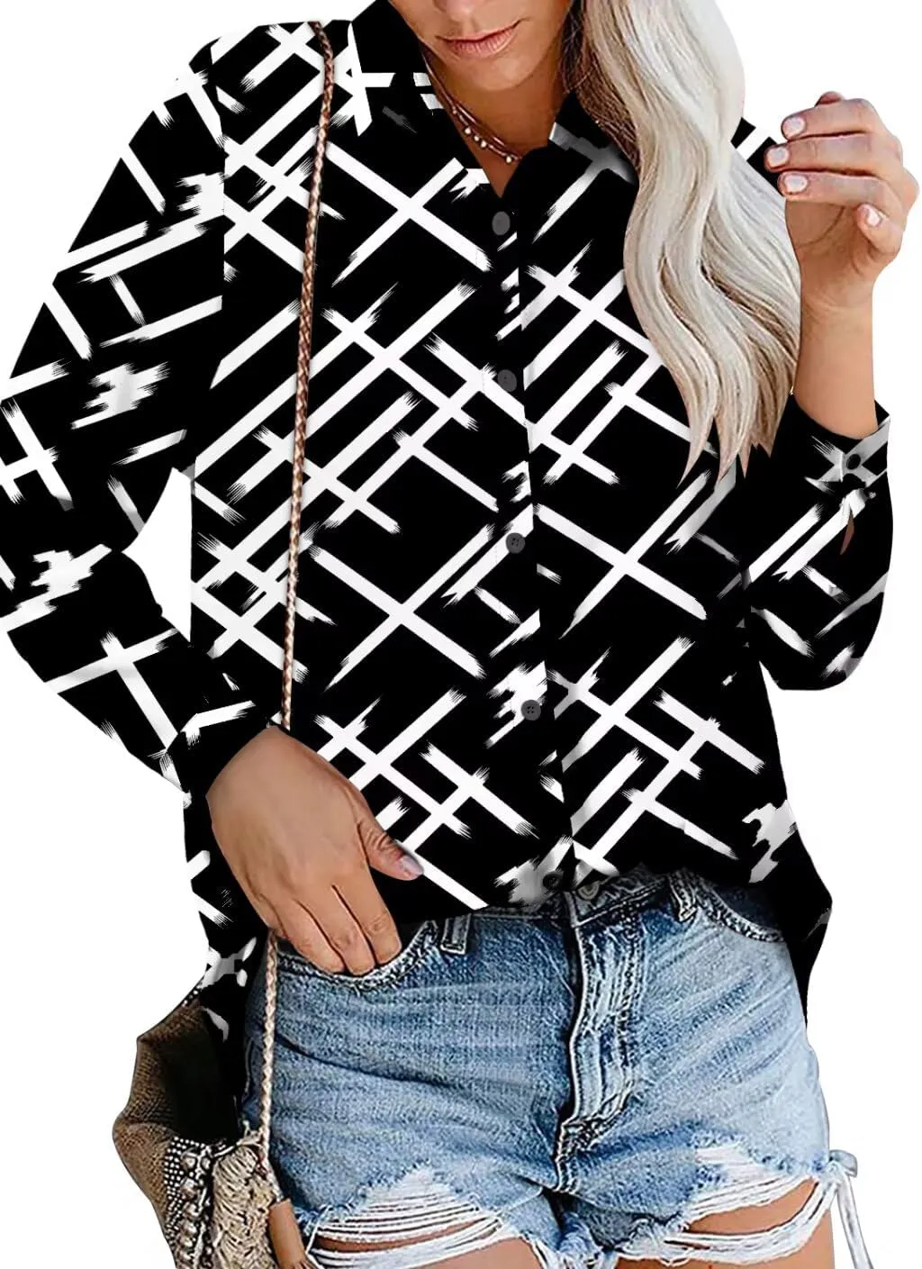 Magritta Long Sleeve Shirts for Women Fashion Button Down Blouse Tops