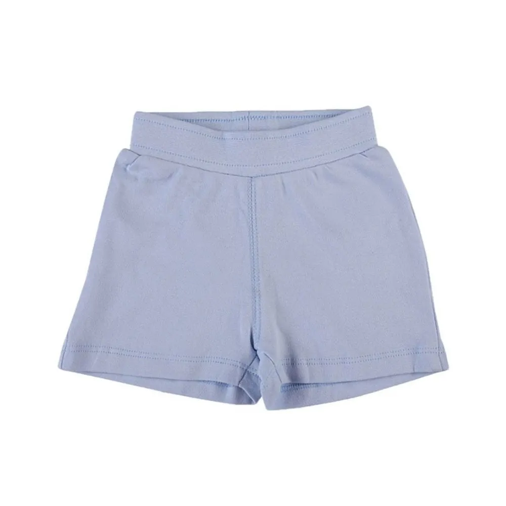 My Milestones Baby Top Bottom Set- Half Sleeves T-shirt with Shorts-White/Baby Blue
