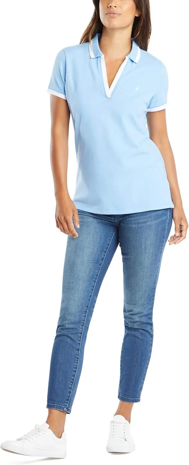 Nautica Women's Stretch Cotton Polo Shirt