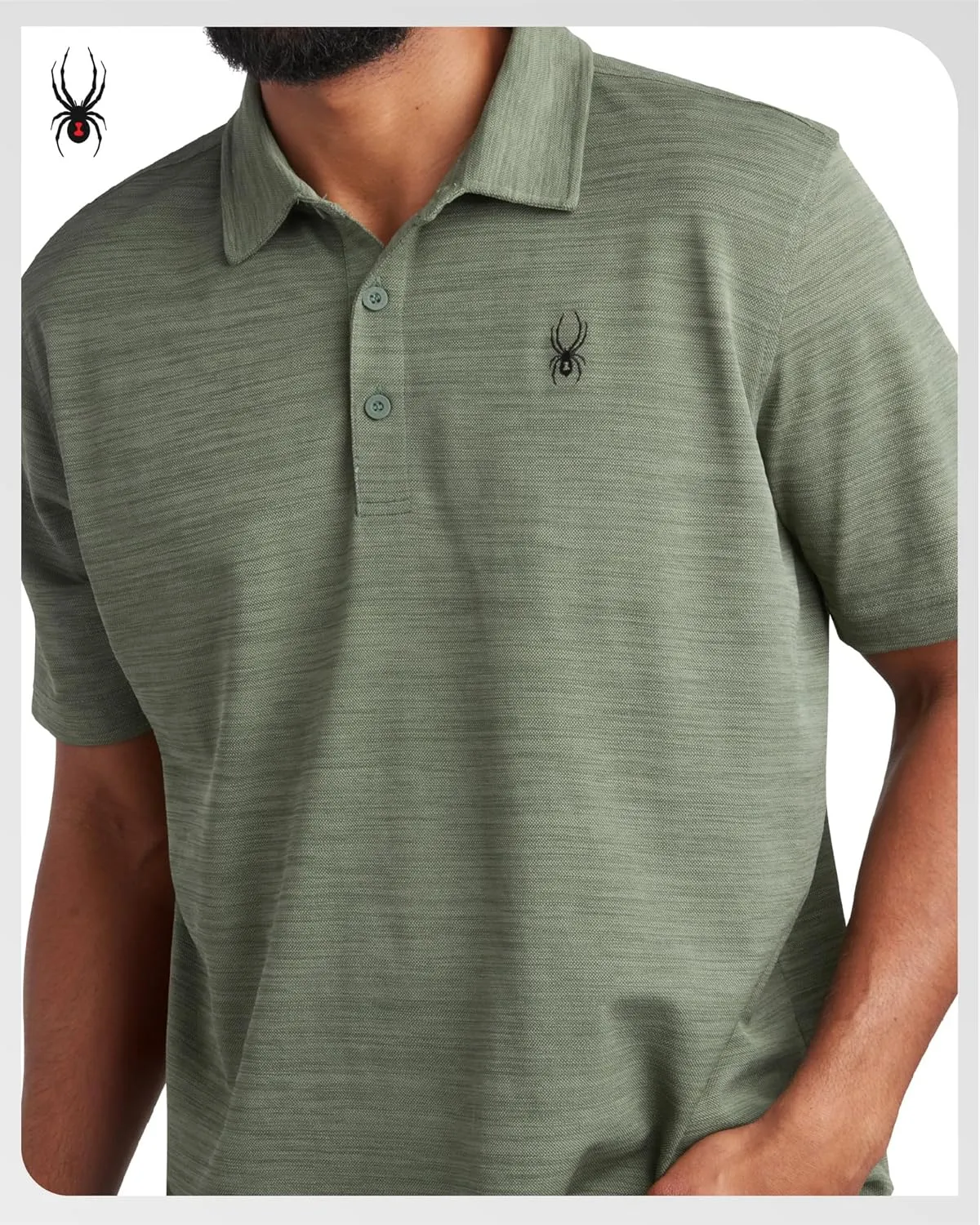 Spyder Mens Performance Polo Shirt - UPF 30  Moisture Wicking Quick Dry Golf Polo - Athletic Polo Shirts for Men (Size: S-XL)