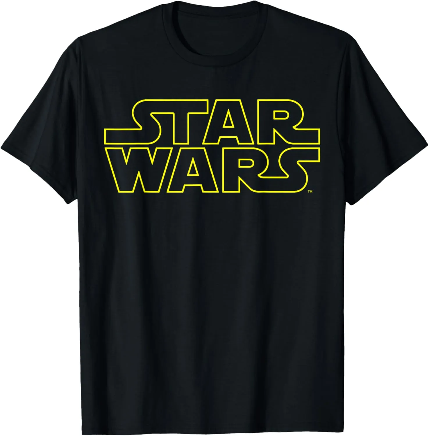 Star Wars Simple Title Logo Outline Disney  T-Shirt