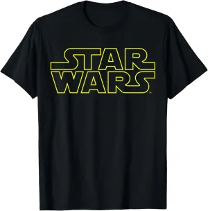 Star Wars Simple Title Logo Outline Disney  T-Shirt