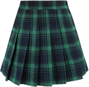 TONCHENGSD Women's High Waist Pleated Mini Skirt Skater Tennis Skirt