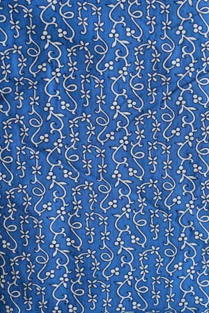 Vintage 1960s Cotton Cobalt Blue Fabric, 9.1 Yards, Blue Vintage Fabric, Summer Vintage Fabric